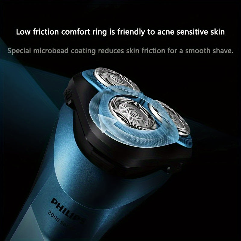 Philips Series 2000 Electric Shaver S2313 PowerCut Blade Four-dimensional Floating Design Air Cushion Shaving Head Low Friction Comfort Ring IPX7 Waterproof Dry and Wet Dual Shave Ergonomic Design Wind Speed Cutting System US