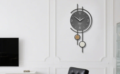 TOHOOYO Modern Minimalist Wall Clock - Silent Non-Ticking, Large Easy-to-Read Numbers, Battery-Powered (AA Not Included) - Elegant Home Decor for Living Room, Dining Room, Office - Contemporary Scandinavian Decor - Durable Ir