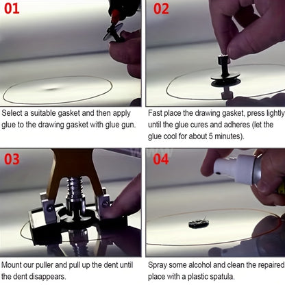 Paintless Dent Repair Kit - Car Dent Removal Tool with Tabs - Minor Dent Removal and Body Damage Fix for Vehicle Car.