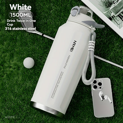 A 1500Ml Stainless Steel Thermos That Keeps Drinks Cold for 24 Hours, Is Leak-Proof, And Free of BPA, Featuring a Portable Handle. It'S an Ideal Gift for Outdoor Activities, Camping, Hiking, And Perfect for Valentine'S Day, M