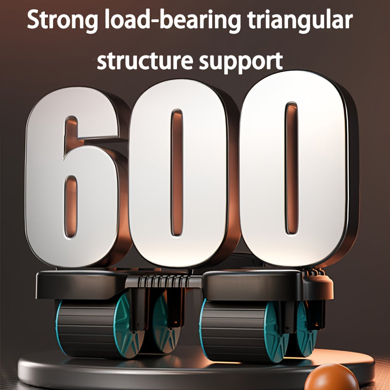 Lingpeng Smart Ab Roller com Rebote Automático - Aparelho de Treino de Força Abdominal com 4 Rodas e Apoio para Cotovelos, Material Durável em PP/TPE, Ideal para Exercícios em Casa, Lingpeng