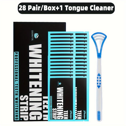 7/14/28 Pairs of Activated Carbon Teeth Whitening Stickers, Teeth Cleaning Stickers, Can Be Used with Tongue Coating Scraper, for Daily Use and Travel