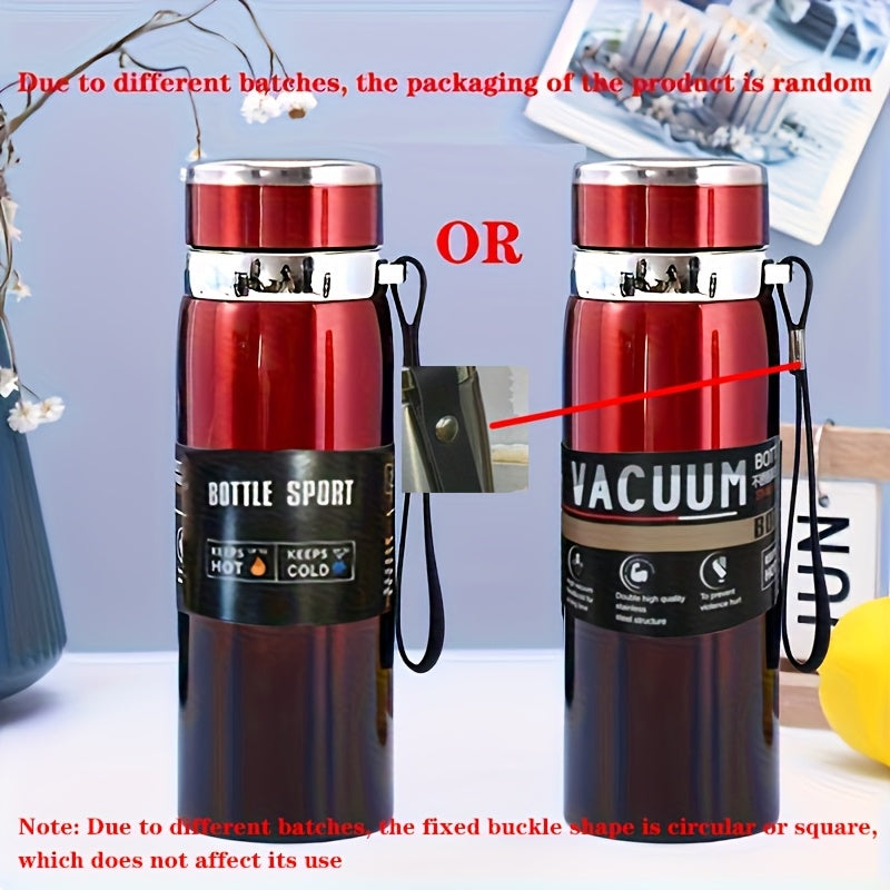 Garrafa térmica de aço inoxidável de 800 ml/27 oz com pega de transporte - Mantém as bebidas quentes durante 10 horas ou frias durante 24 horas, livre de BPA, portátil para campismo, trilhos, viagens de carro e outras atividades.