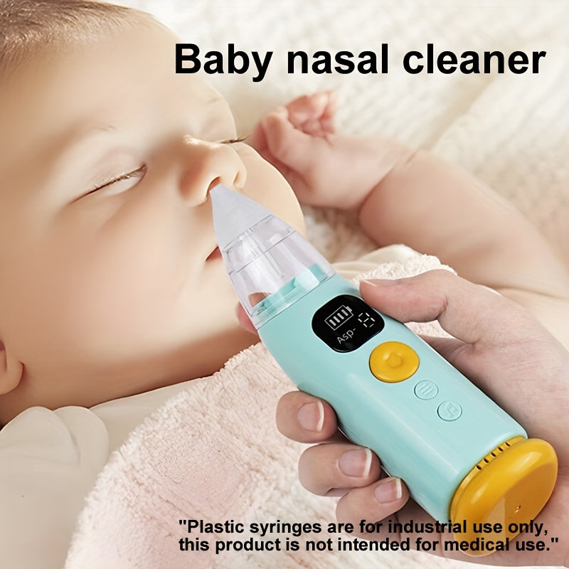 1pc Portable Electric Baby Nasal Cleaner - Soothing Music and Soft Lighting - 3 Adjustable Suction Levels, 3 Soft Silicone Tips, to Clear Nasal Mucus, Suitable for Home Use