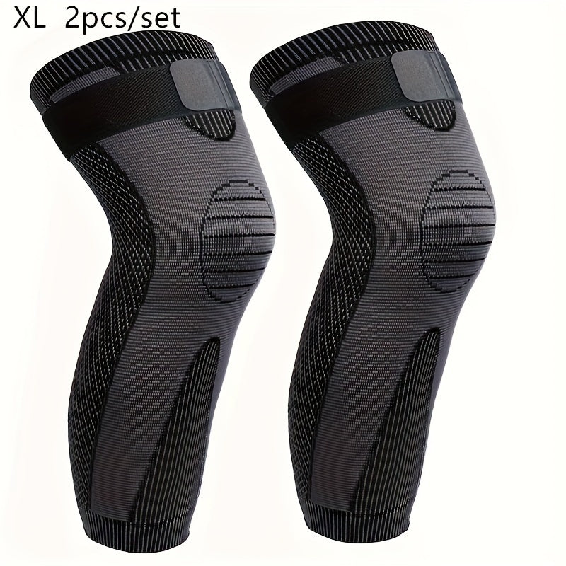 Two pairs of compression leg sleeves with elastic bands, suitable for both men and women, knee protectors, pressure sleeves for indoor and outdoor fitness, warm and breathable, perfect gift for family and friends, suitable fo