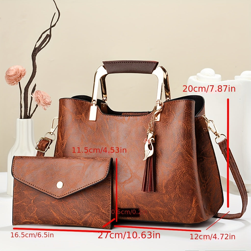 2pcs Fashion Handbag with Stylish and Versatile Style