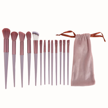 Luxurious 13pcs Makeup Brush Set With Soft Synthetic Bristles - Includes Travel Pouch, Fragrance-Free For All Skin Types