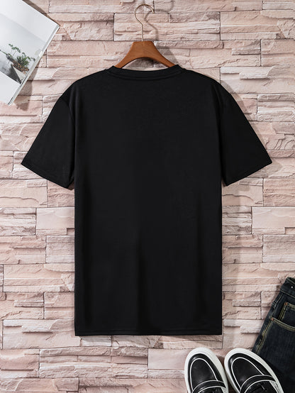 Conjunto de 4 t-shirts casuais para homem de cor sólida, estilo simples, manga curta e gola redonda, ideais para usar em casa, como pijama ou para atividades ao ar livre no verão.