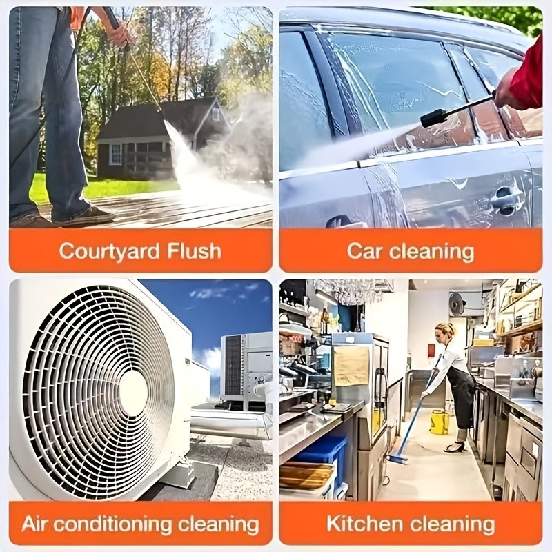 Portable charging car wash tool, freeing from the restriction of water tap, can be used as long as there is a water source. Powerful, suitable for car washing, garden watering, home floor cleaning, and extremely convenient fo
