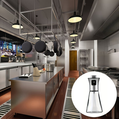 6.76oz Stainless Steel & Glass Oil Spray Bottle with Pressurized Nozzle - Large Capacity for Kitchen, BBQ, and Outdoor Use - Perfect for Olive, Cooking, and Barbecue Oils - Eid Al-Adha Mubarak Gift Idea, Oil Sprayer Bottle fo