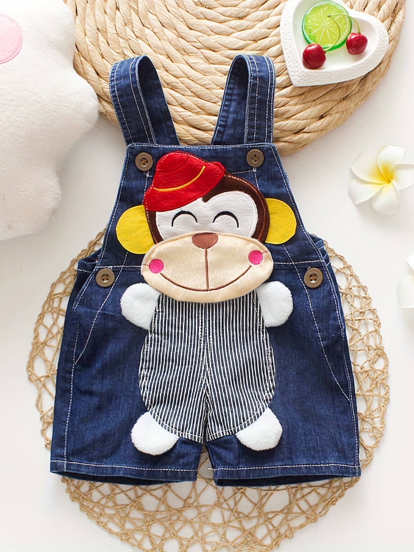 Baby Boys And Girls Cute Dog Pattern Overalls Shorts Clothes For Summer