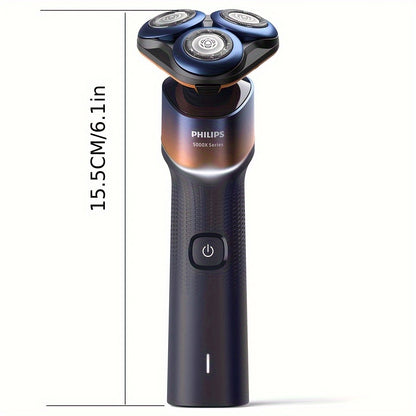 For PHILIPS Shaver 5000X series X5005/05 Light BeigeEase Muscle Soothing Technology 360° Floating Head with Microbead Protective Coating, 27 Blades, 56,000 Cuts Per Minute, 50-Min Runtime on 1-Hour Charge, Travel Lock Sidebu
