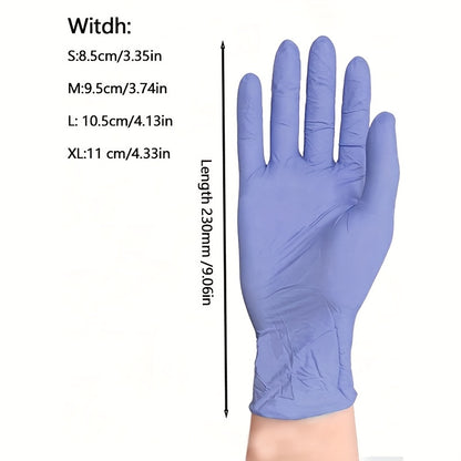 100pcs Purple-Blue Disposable Nitrile Gloves - Durable, Waterproof, Ideal for Home Cleaning, Pet Bathing, Hair Dyeing, Manicure - Essential Household Cleaning Supplies, Pet Care Essentials|Disposable Gloves|Durable Gloves