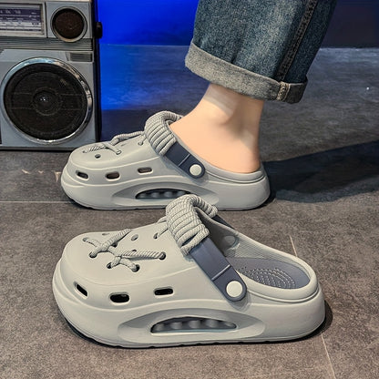 Women's White Clog with Thick Platform Heel - Adjustable Strap & Buckle, Beige - All-Season Indoor/Outdoor Beach Shoes, Lightweight Cushioned Sole, DIY Hole-Punchable Design (No Tools) for Garden, Pool, Casual Wear, Shoes For