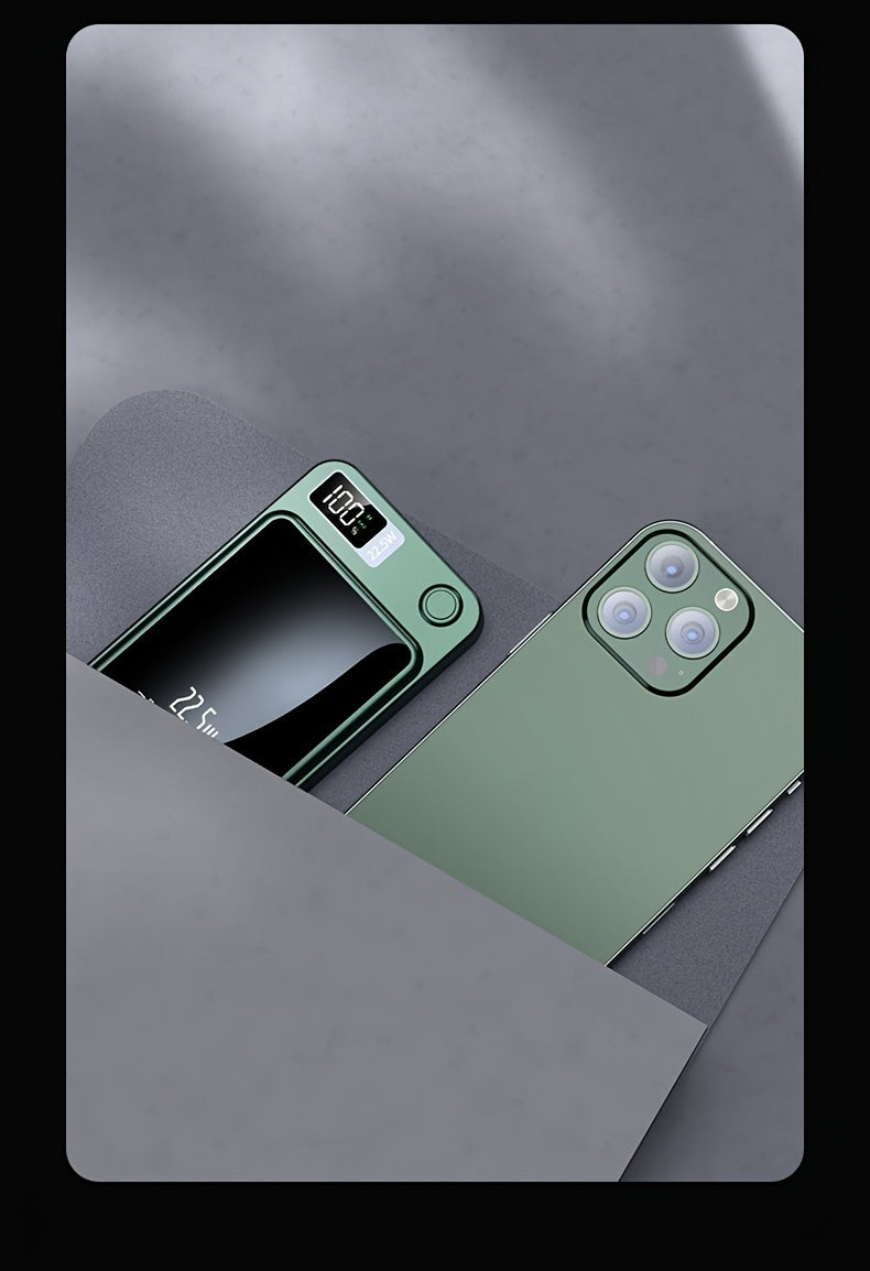 1pc KOILAGER 10000mAh Portable Power Bank with Ultrathin Magnetic Wireless Charging, 22.5W Super Fast Charge, PD20W Bi-directional Fast Charging, 15W Wireless Power, LED Display, Dual Power USB/Type-C for iPhone 16/15pro/14ma