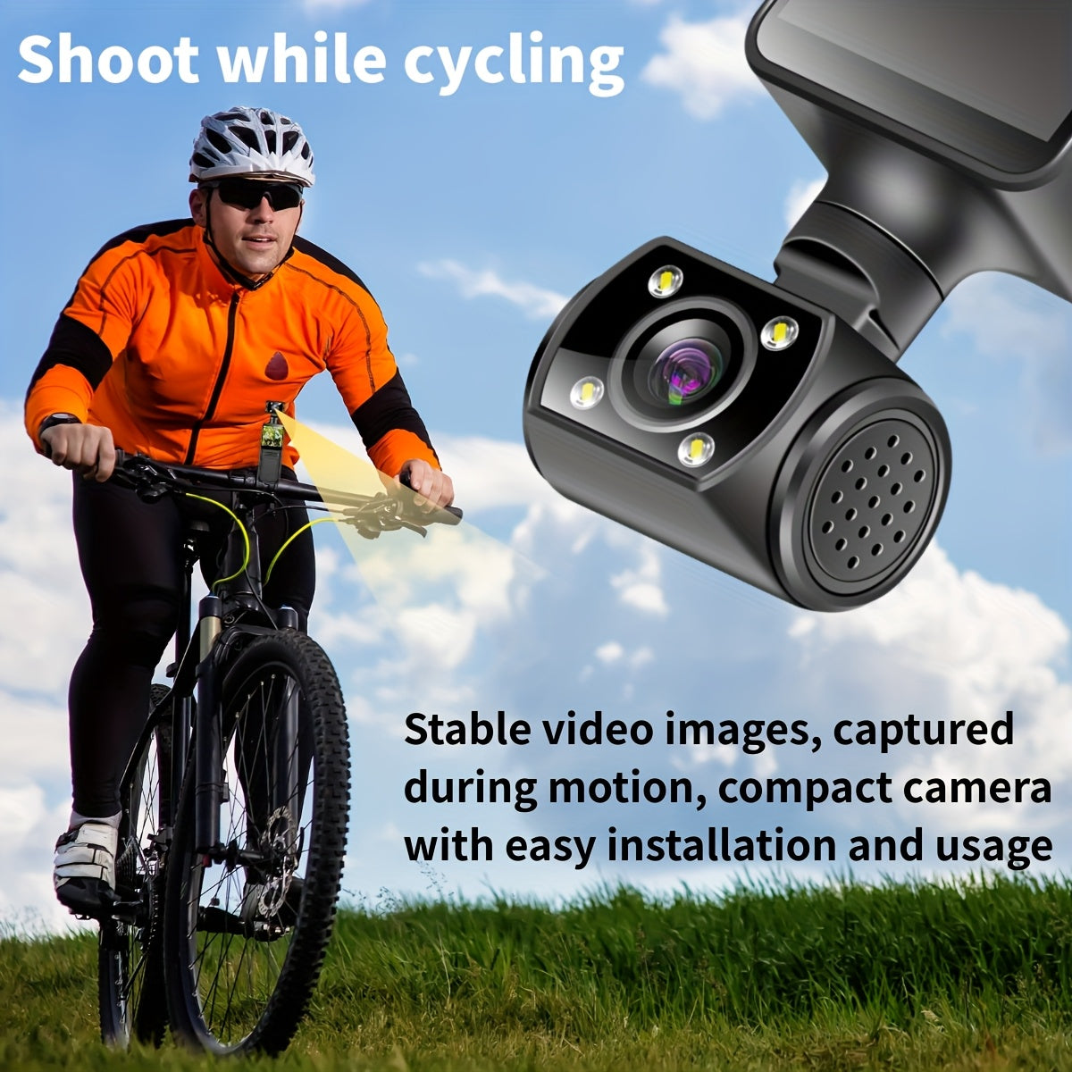 Handheld Stabilizer Pocket Sports Camera with Rotating Lens, Touch Video Recording, 180° Rotatable HD Camcorder for Action Vlogging on Skiing & Cycling, 1.3-inch Screen Portable Rechargeable Outdoor Adventure Handycam