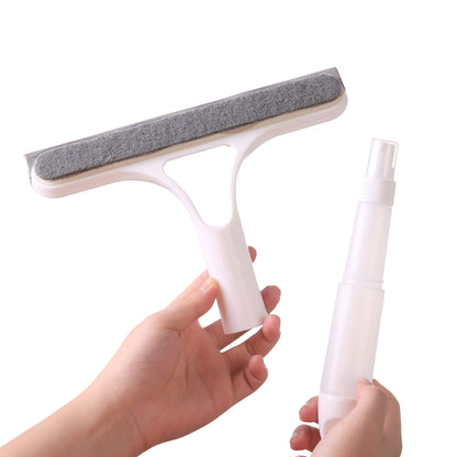 3-In-1 Multi-Functional Glass Cleaning Tool with Sprinkler, Polypropylene (PP) Plastic, for Bathroom, Kitchen, Living Room, Bedroom, Toilet - Efficient Mirror And Window Scraper