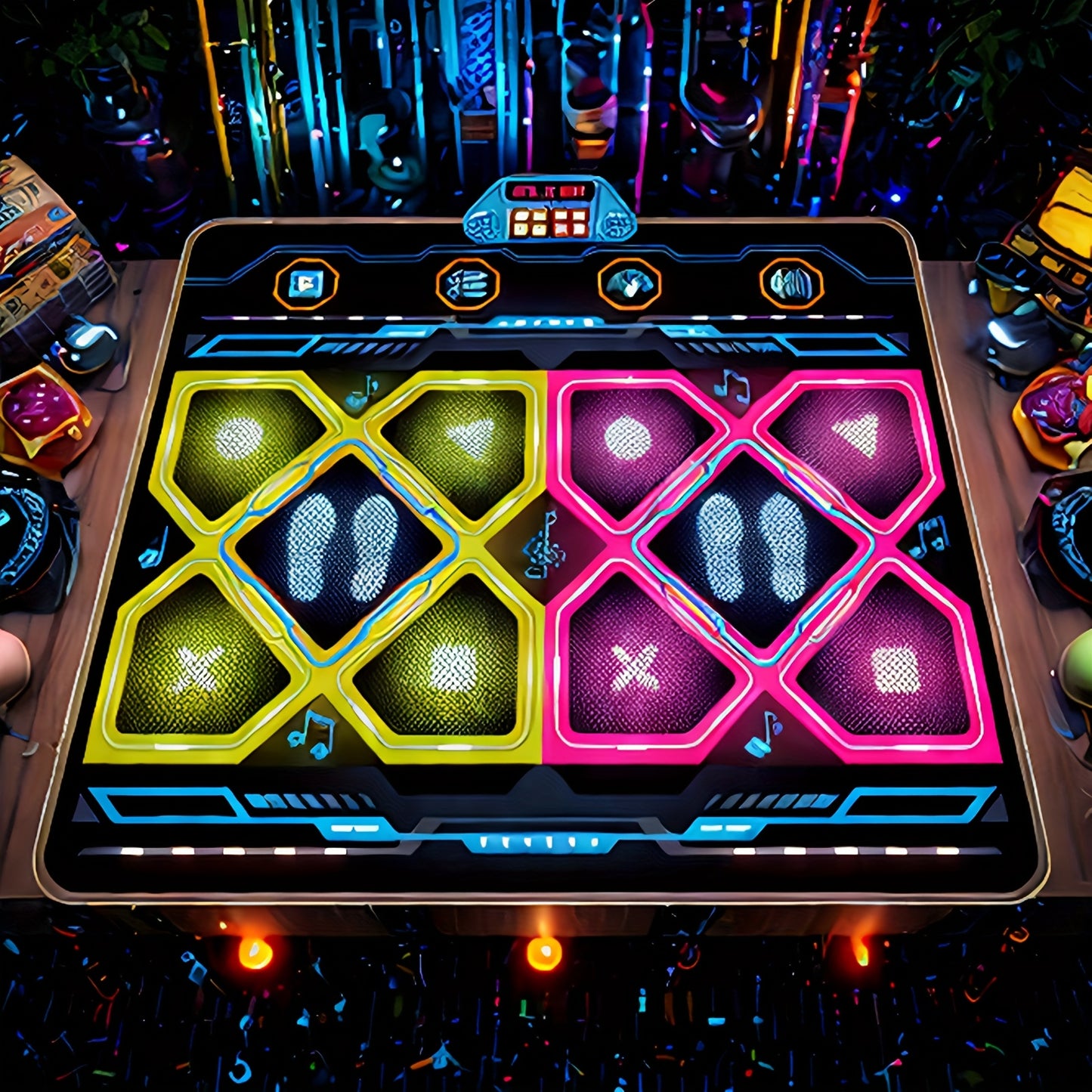 Double dance mat for Youngsters, Dance Mixer Rhythm Step Play Mat, Dance Game Toy Gift for Youngsters Girls Boys, Dance Pad with LED Lights, Adjustable Volume, Built-in Music, 3 Challenge Levels (3-12 Years Old)