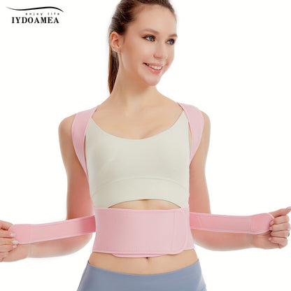 IYDOAMEA Women'S Posture Corrector - Adjustable Back Brace with Breathable Fabric, Ergonomic Design for Office, Travel, and Home Use, Pink, Comfortable & Durable, Sleek Design