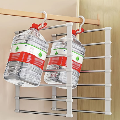 3pcs Space-Saving Foldable Stainless Steel Pants Rack - Rust-Resistant Wardrobe Organizer for Jeans, Leggings & Pants - Durable Plastic Hangers with Multiple Hooks, Ideal for Home & Retail Use, Clothes Organizer Storage
