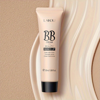 LAIKOU Waterproof BB Cream Full Coverage Concealer, Natural/Ivory/Tan 30ml, Long Lasting Foundation Make Up, Oil Control, Even Skin Tone, Hide Pores