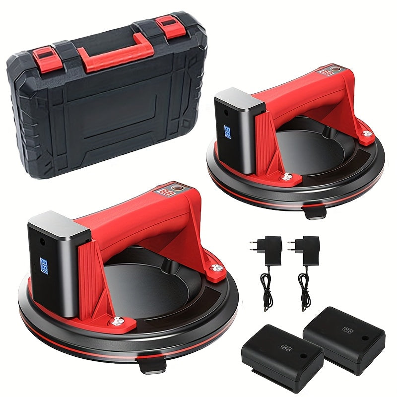 2pcs Set Of 20.32 cm Vacuum Suction Cups 200kg Load Capacity Heavy Duty Vacuum Picker with Double Layer High Quality Rubber Large Diameter Suction Cup Smart Pressure Display for Handling And Installation Can Be Used to Move G