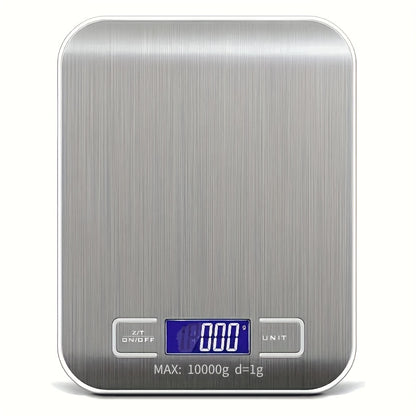 1pc Weluvfit 10kg/1g Multifunction Electric Digital Kitchen Food Scale LCD Display, High Precise Waterproff Measuring Scale With Stainless Steel Surface For Weight Loss, Baking, Cooking, Keto And Meal Prep