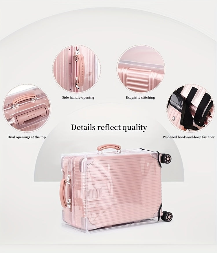 3pcs Luggage Protective Covers, Check-in Shockproof Thick PVC Transparent Dustproof Covers for 50.8cm+60.96cm+71.12cm Suitcases, Waterproof & Durable