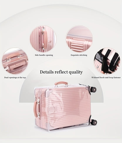 3pcs Luggage Protective Covers, Check-in Shockproof Thick PVC Transparent Dustproof Covers for 50.8cm+60.96cm+71.12cm Suitcases, Waterproof & Durable