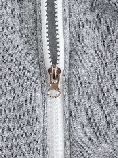 Boys' Autumn/Winter New Three-Piece Set with Mickey Mouse Classic Cartoon Print Long-Sleeve Round Neck Hoodie and Zip-Up Sleeveless Top, Matching Printed Sweatpants - Fleece-Lined Thickened Warm Comfortable Outfit for Parties