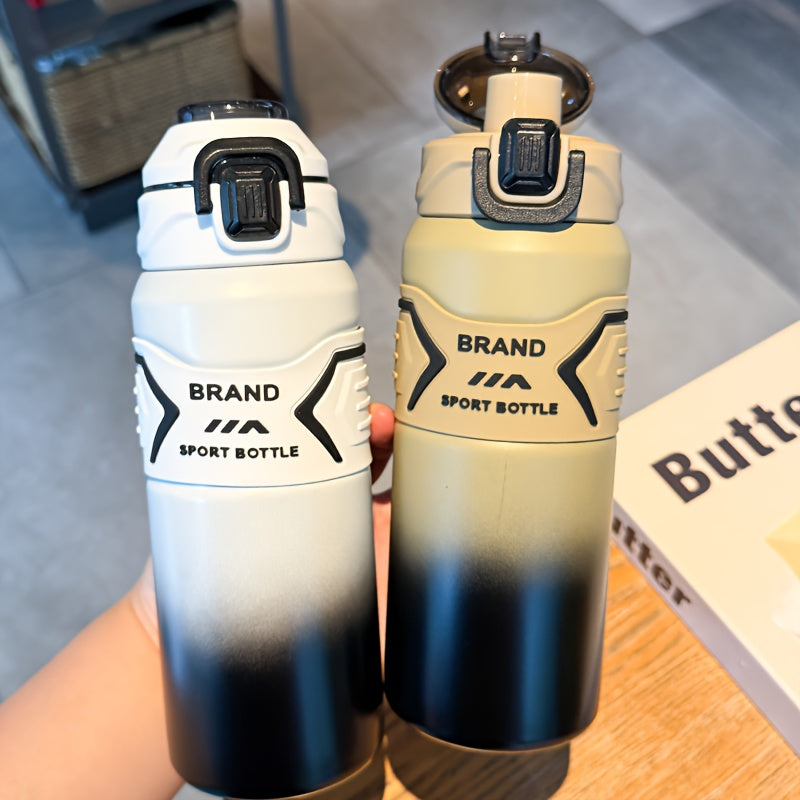 1 Large Capacity 316 Stainless Steel Insulated Sports Water Bottle, 670ml/22oz Portable Carry Handle Vacuum Insulated Bottle, Outdoor Travel Camping Hiking Gym Drinking Cup with Leakproof Anti-Slip Design and Flip Lid - Perfe