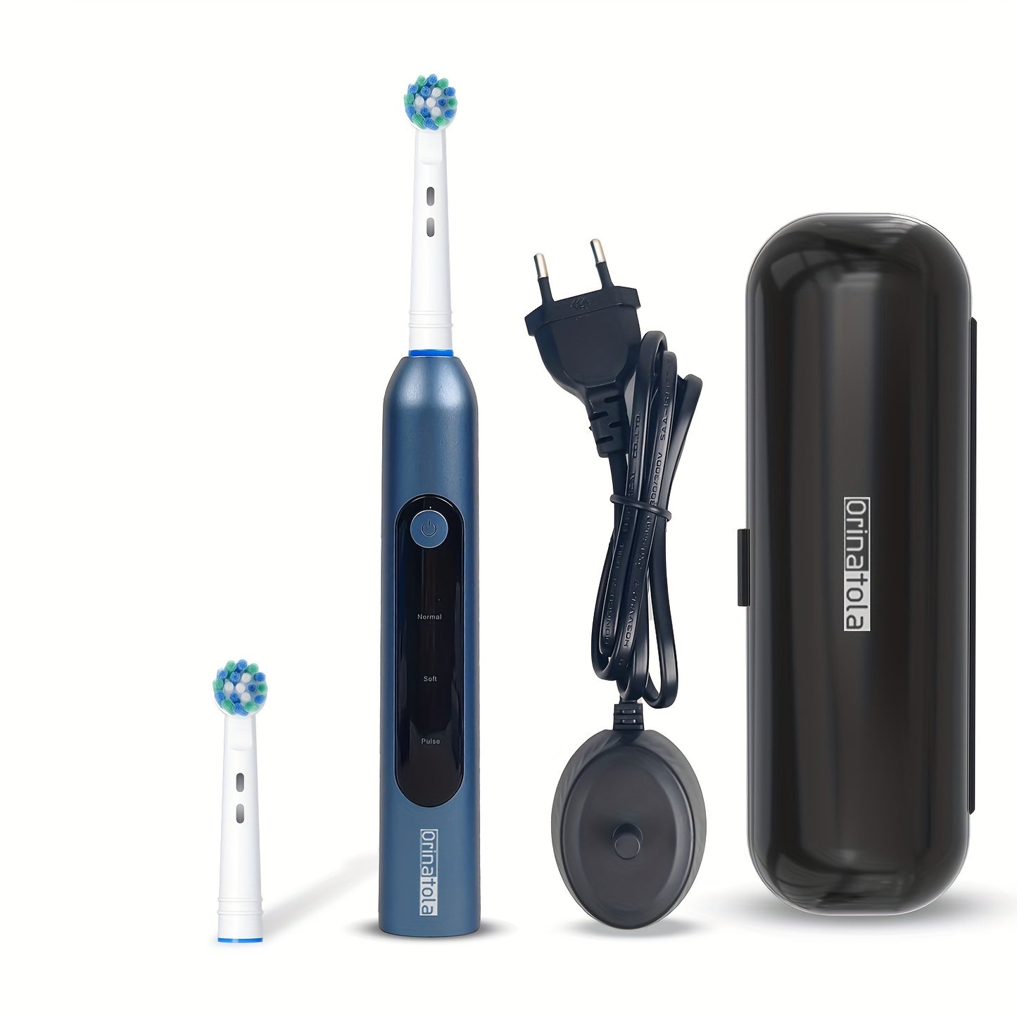 Orinatola Electric Toothbrush, Featuring 3 Rotating Cleaning Modes, 1 Travel Case, 2 Replacement Brush Heads, Induction Charging, Rating, Perfect As a Holiday Gift.