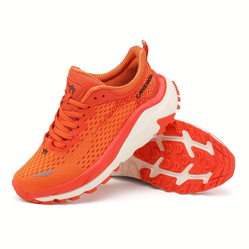 CANEMON Men's Lightweight Cushioned Running Shoes with MD Sole, Grey//Yellow Low-Top Sneakers - All-Season Comfort, Shock-Absorbing Tread Traction for Gym, Jogging, Gymnastics & Casual Wear - Breathable Sneakers, Running Shoe