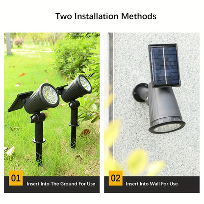 Solar Spot Lights Outdoor, Adjustable Auto On/Off Flag Pole Lights, Landscape LED Lighting Ground Light for Garden Pool Tree Pond and Yard