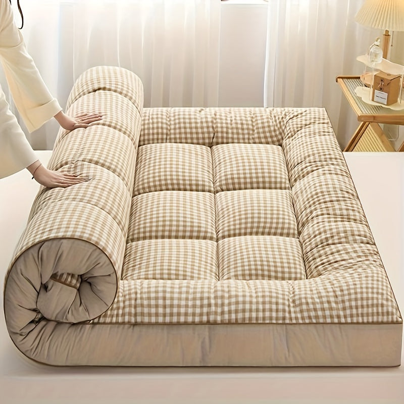 Luxurious soft square mattress topper - Breathable fluffy all-season comfort for bedrooms, guest rooms, and dorms - Warm winter bedding for fall - Machine washable polyester bedspread for outdoors, camping, and hiking