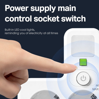 European Plug USB Adapter with 2 USB Ports, 1 C-Shaped Independent Switch, No-Blocking Compact Design, 10A 2500W, Suitable for Home Office Kitchen, Modern Plug Design, Durable Power Outlet