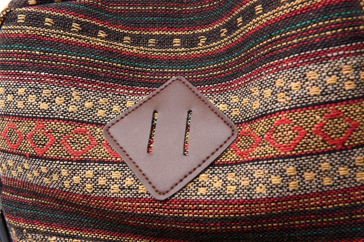 2025 vintage style backpack with adjustable straps, multiple compartments in brown, red, blue, and gray, large capacity travel and vacation backpack, travel backpack