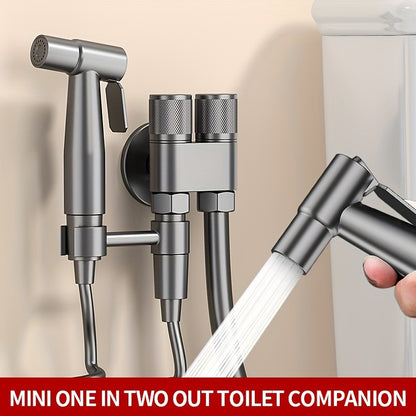 1pc Stainless Steel Handheld Bidet Sprayer - Powerful, Non-Electric Bathroom Cleaning Nozzle with Extendable Hose for Toilet Flushing & Personal Hygiene