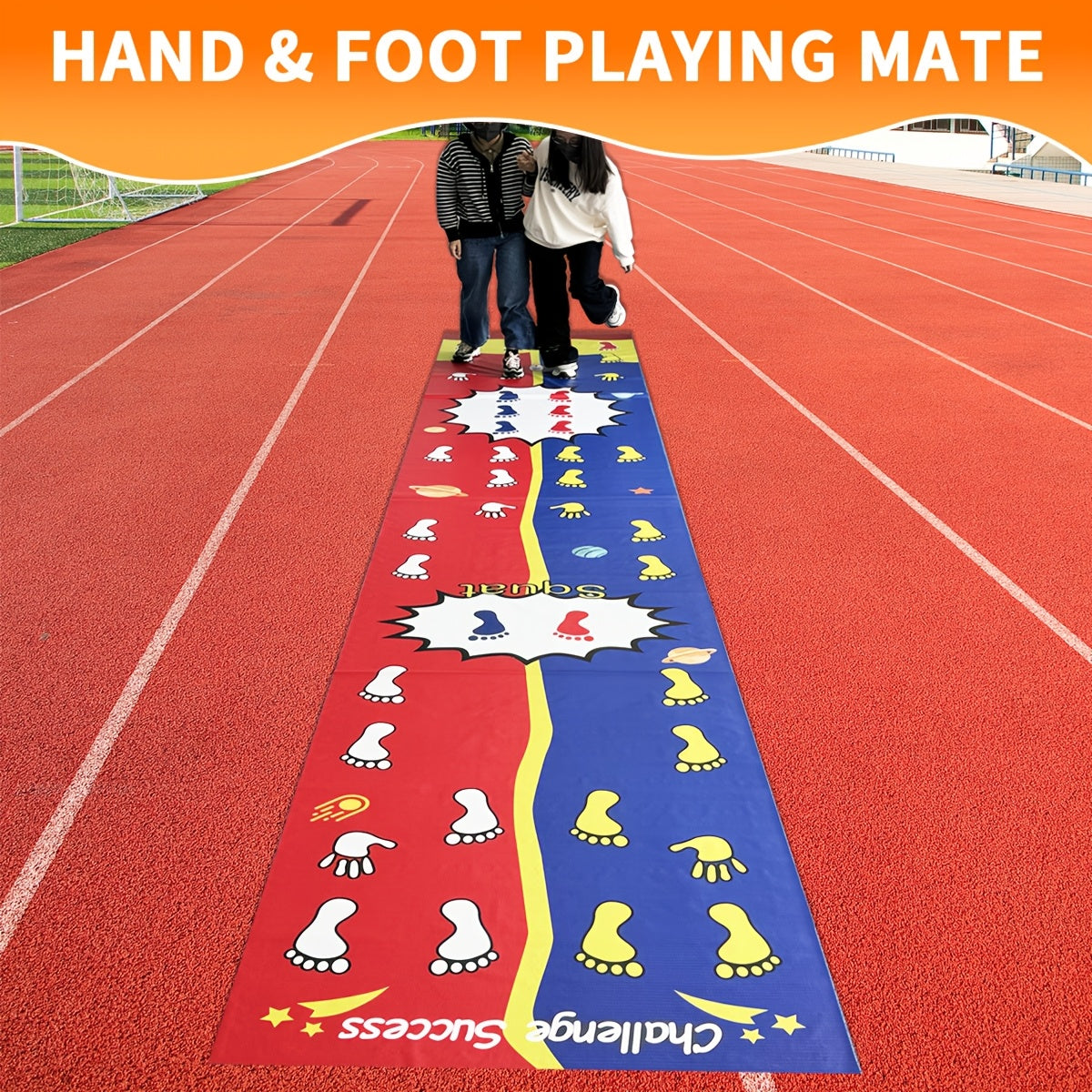 Laughter Guaranteed! 2-Player Hands&Feet Coordination Training Mat – Extra Large PVC Mat with Anti-Fade Printing, Perfect for Picnics, Team Retreats & Birthday Party Games