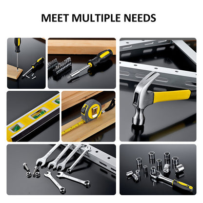 108pcs Home & Auto Repair Tool Kit with Hammer, Wrench, Socket Set, Screwdriver, Level, Tape Measure - Includes Durable Toolbox