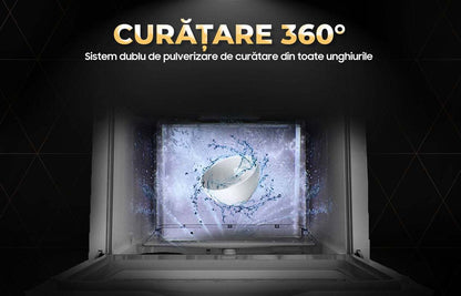 Máquina de lavar loiça compacta Ihunt Bro Xpert, Turbo Clean, 950W, com bomba de drenagem, controlo digital, classe B, 6 programas, aquecimento/secagem, torneira de abastecimento de água/manual, depósito de água de 5L, 45cm, branco