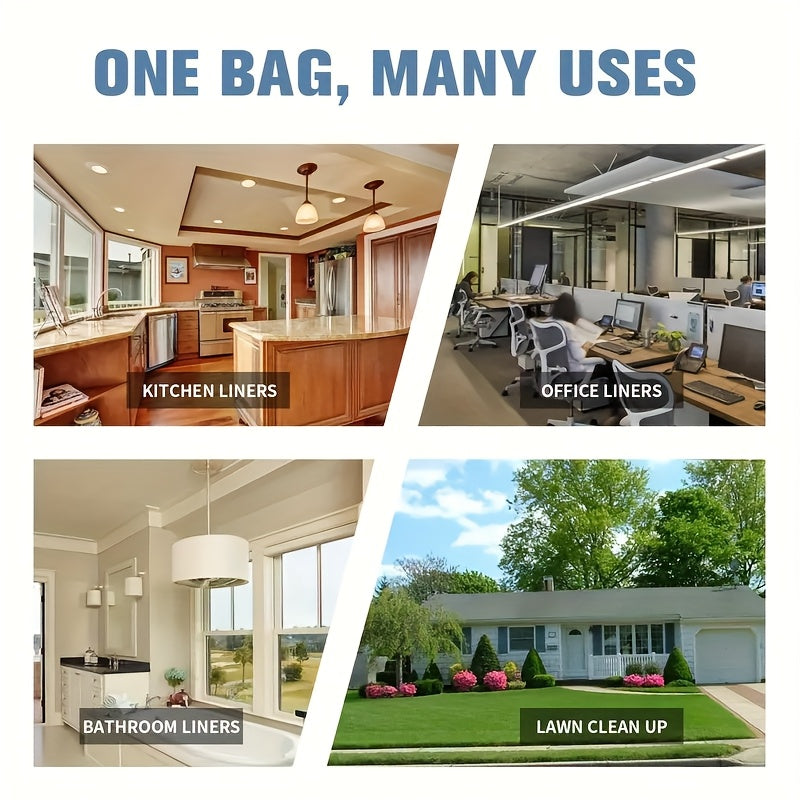 5 rolos com 100 sacos de lixo pretos portáteis cada - adequados para escritórios, cozinhas, salas de estar, casas de banho, áreas exteriores e outros usos diversos.