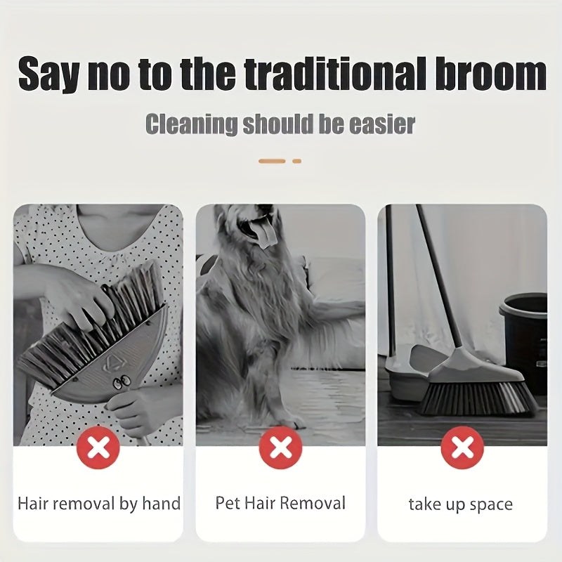 3-in-1 Home Cleaning Kit: Soft Bristle Broom, Dustpan & Brush Combo - Non-Stick Hair, Ideal for Home, Office, School, Dorm - Perfect Christmas Gift, Cleaning Brush