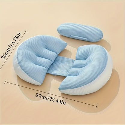 Ergonomic Maternity Pillow for Side Sleepers - U-Shaped Pregnancy Support Cushion with Lumbar Protection, Soft Polyester Fill for Comfortable Belly & Back Relief, Ideal for Pregnancy Care, Christmas