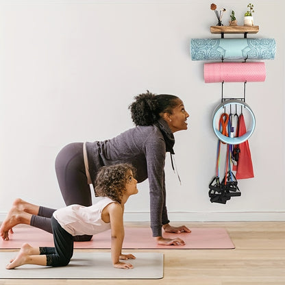 Suporte de Parede para Tapete de Yoga e Acessórios