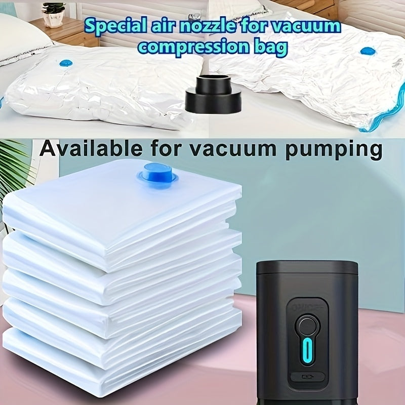 Outdoor Camping Electric Inflatable Pump, Portable Air Pump for Vacuum Compression Bags, Inflatable Sofa, Air Mattress, Boat, Swimming Ring Mini Quick Charge Black Version, USB Rechargeable Battery with 5 Nozzles., 30W
