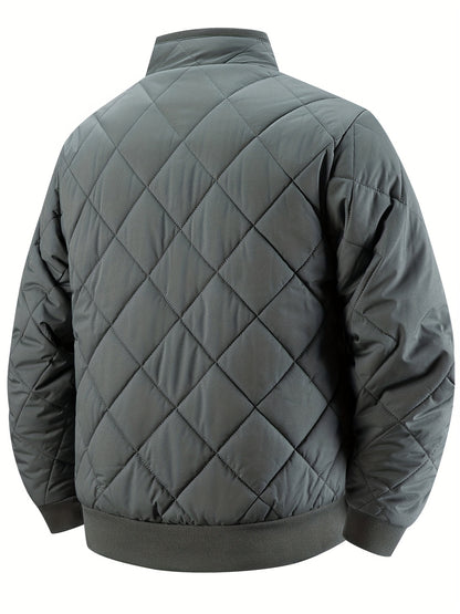 Men's Oversized Winter Coat 2XL-9XL (Big & Tall) - Thick Full-Zip Jacket with Stand Collar, -Filled Large Pockets - Heavy-Duty Cold Weather Outerwear for Plus Size Men, Hand Wash/Dry Clean (Casual Winter Jacket), PLUS SIZE