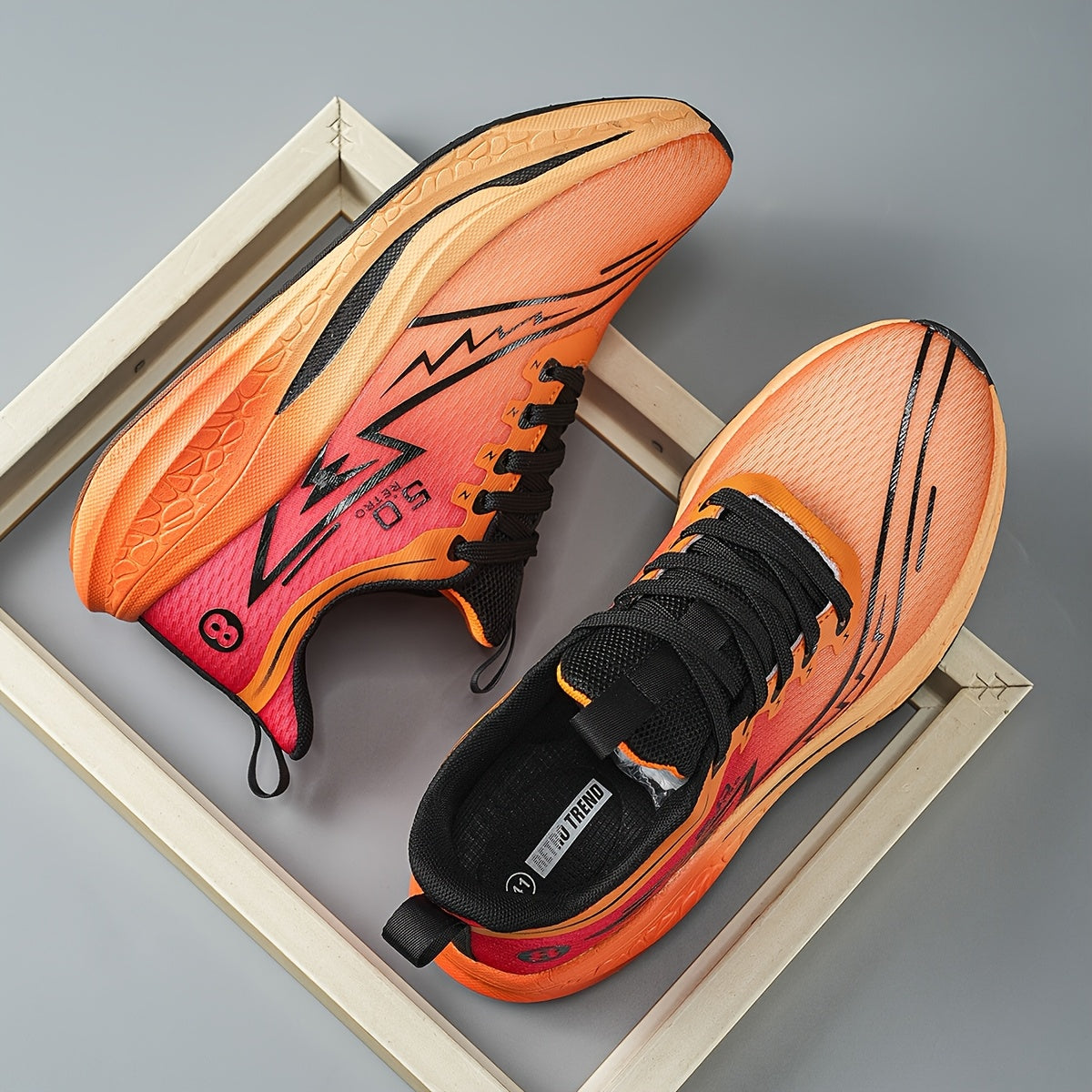 Men'S Lightweight Running Shoes - Gradient Color Athletic Sneakers (Turquoise to Yellow), Breathable Cushioned EVA/TPR Sole, Lace-Up Gym Shoes for Jogging, Training, Everyday - All-Season Performance Footwear with Non-Slip TP