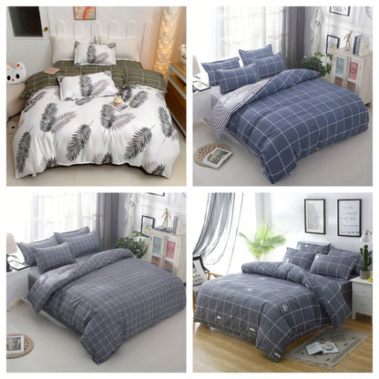 Four Seasons Four-Piece Set of Active Print Fabric, 1pc Quilt Cover Without Quilt Core, 1pc Bed Sheet, 2pcs Pillowcase Without Pillow Core, Comfortable, Soft, Breathable, Active Print Fabric, Suitable for Dormitory, Living Ro