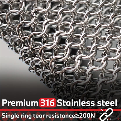 Cut-Resistant Stainless Steel Chainmail Glove | ANSI A9 Certified | Adjustable Buckle Closure | Ideal for Chefs, Butchers & Fish Filleting | Durable Metal Mesh Design | Enhanced Safety for Kitchen Use, Fish Filleting Glove |